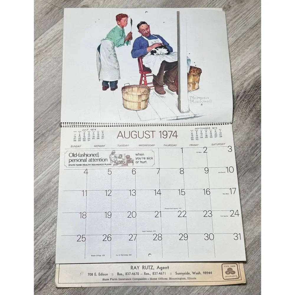 Vintage Norman Rockwell 1974 appointment‎ calendar.